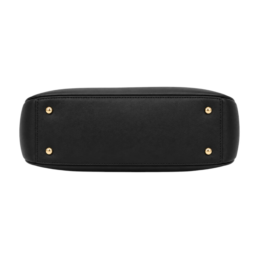 Linat Black Dual Strap Shoulder Bag